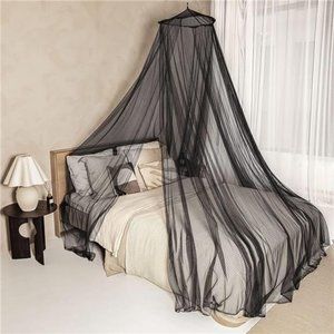 Black Mosquito Net for Single to King-Sized Beds – 2 Openings or Fully-Enclosed